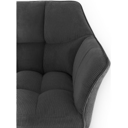 Taburete de bar Damaso E Cord con estructura de 4 patas en gris oscuro