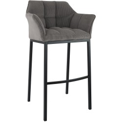 Taburete de bar Damaso B Cord con estructura de 4 patas en color topo