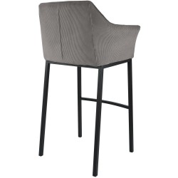 Taburete de bar Damaso B Cord con estructura de 4 patas en color topo