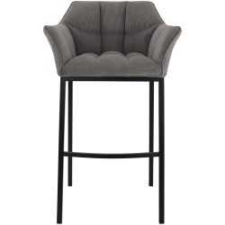 Taburete de bar Damaso B Cord con estructura de 4 patas en color topo