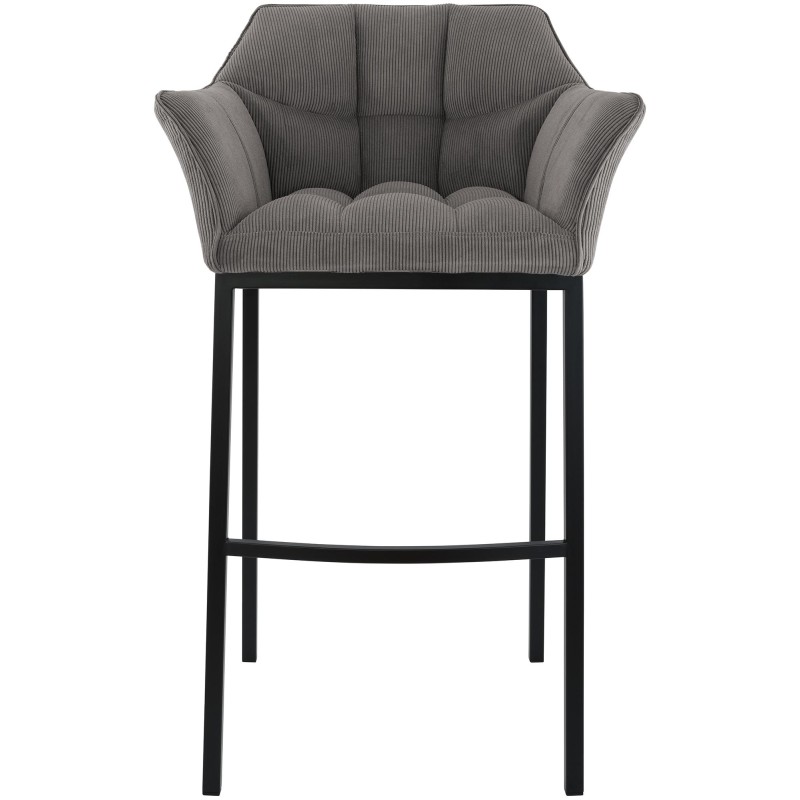 Taburete de bar Damaso B Cord con estructura de 4 patas en color topo