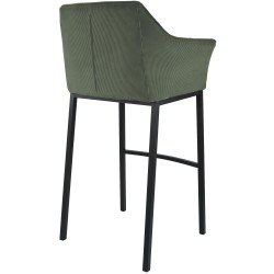 Taburete de bar Damaso B Cord con estructura de 4 patas verde