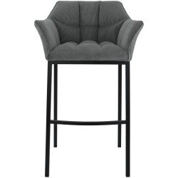 Taburete de bar Damaso B Cord con estructura de 4 patas en gris