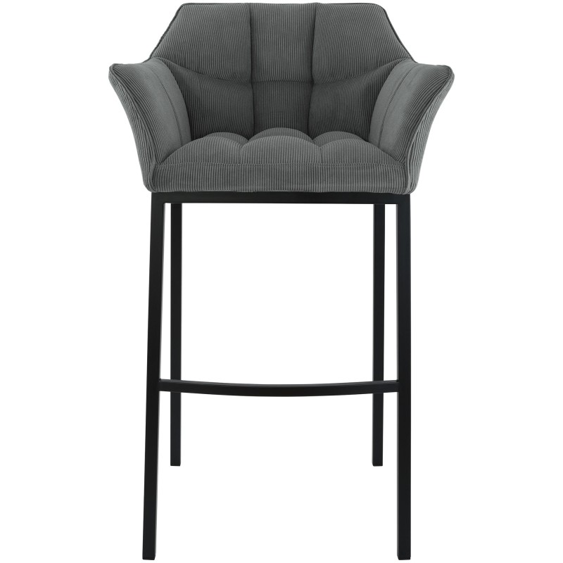 Taburete de bar Damaso B Cord con estructura de 4 patas en gris