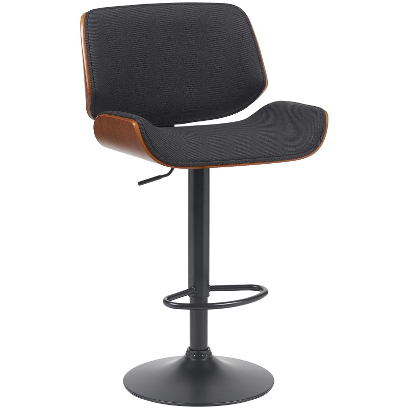 Taburete de bar Beverley B en nogal/tela negra