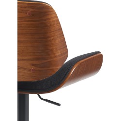 Taburete de bar Beverley B en nogal/tela negra