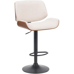 Taburete de bar Beverley B en tela nogal/crema