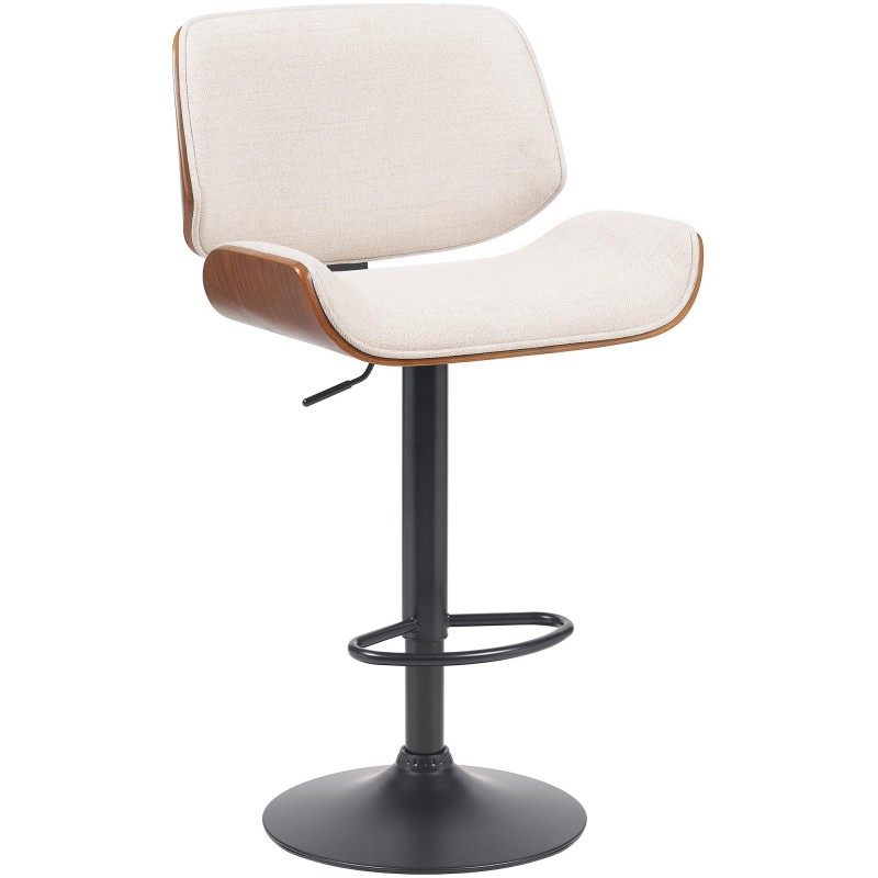 Taburete de bar Beverley B en tela nogal/crema