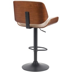 Taburete de bar Beverley B en tela nogal/crema