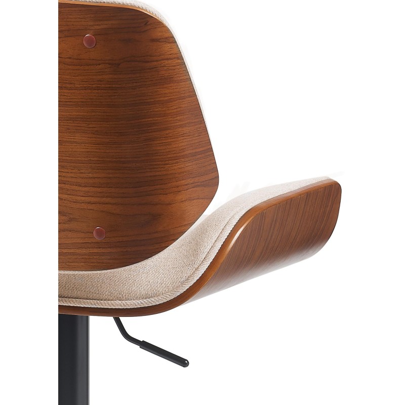 Taburete de bar Beverley B en tela nogal/crema
