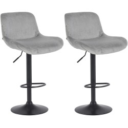 Juego de 2 taburetes de bar Solon negros y grises
