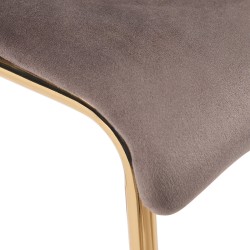 Taburete de bar Hoover de terciopelo de cuatro patas en dorado y marrón