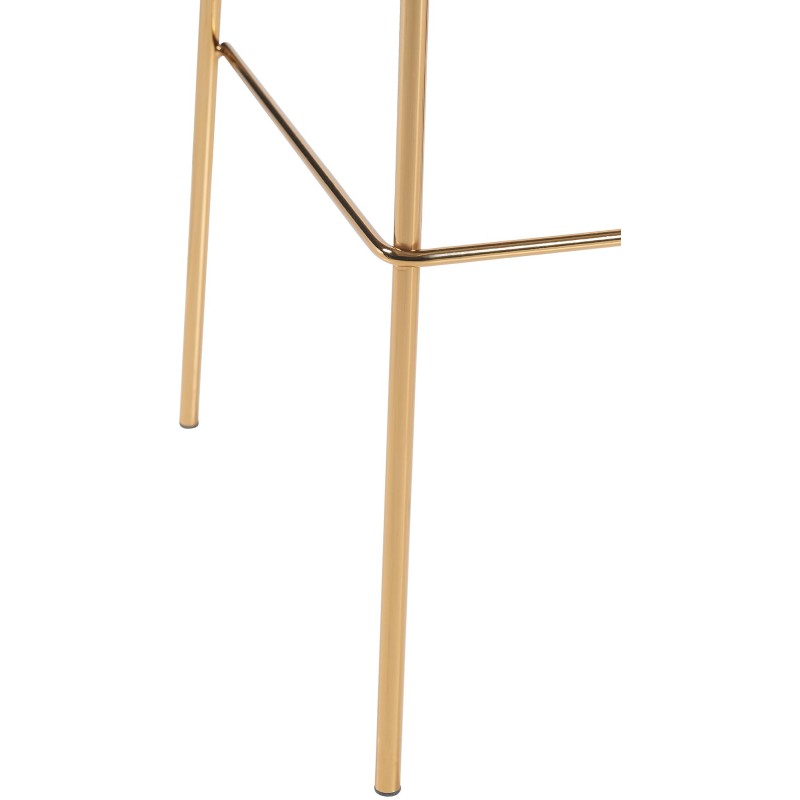 Taburete de bar Hoover de terciopelo de 1,22 m en dorado y azul