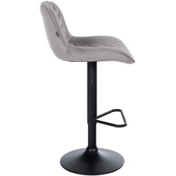 Juego de 2 taburetes de bar Kasson de terciopelo gris