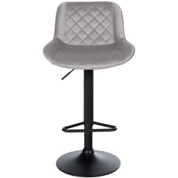 Juego de 2 taburetes de bar Kasson de terciopelo gris