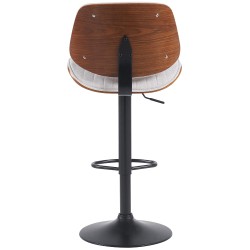 Juego de 2 taburetes de bar Clawson en nogal negro/tela crema