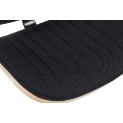 Juego de 2 taburetes de bar Clawson en tejido negro natura/negro
