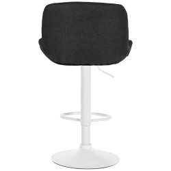 Juego de 2 taburetes de bar Solon en color blanco con tela negra