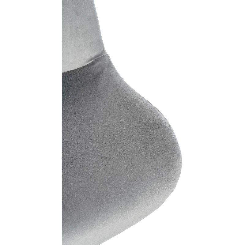 Juego de 2 taburetes de bar Solon en terciopelo blanco y gris