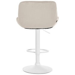Juego de 2 taburetes de bar Solon de terciopelo blanco crema