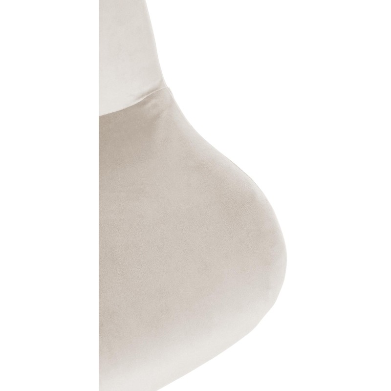 Juego de 2 taburetes de bar Solon de terciopelo blanco crema