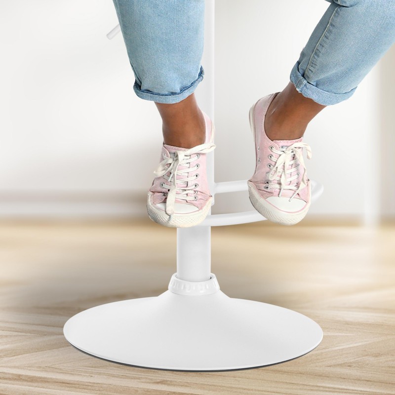 Juego de 2 taburetes de bar Solon en terciopelo blanco y gris oscuro