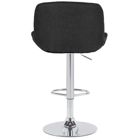 Juego de 2 taburetes de bar Solon cromados con tela negra