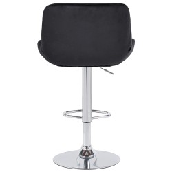 Juego de 2 taburetes de bar Solon cromados con tapizado de terciopelo negro