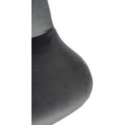 Juego de 2 taburetes de bar Solon cromados con terciopelo gris oscuro