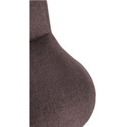 Juego de 2 taburetes de bar Solon en tela negra y marrón oscuro