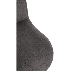 Juego de 2 taburetes de bar Solon en tela negra y gris oscuro