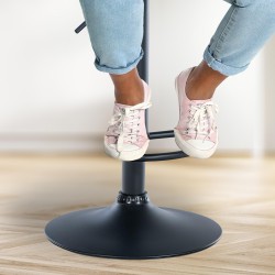 Juego de 2 taburetes de bar Solon Black en tela negra