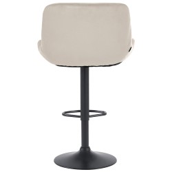 Juego de 2 taburetes de bar Solon en terciopelo negro y crema