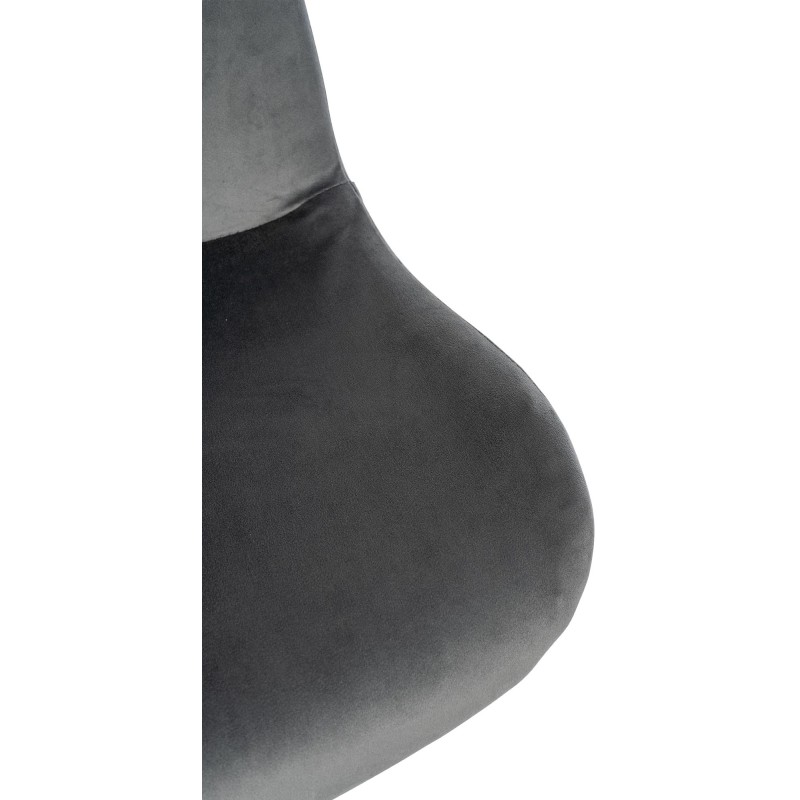 Juego de 2 taburetes de bar Solon en terciopelo negro y gris oscuro