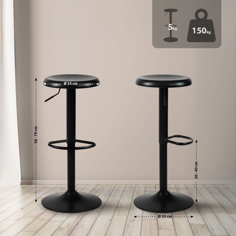 Juego de 2 taburetes de bar Williston negros