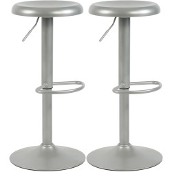 Juego de 2 taburetes de bar Williston plateados