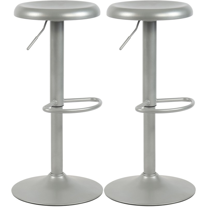 Juego de 2 taburetes de bar Williston plateados