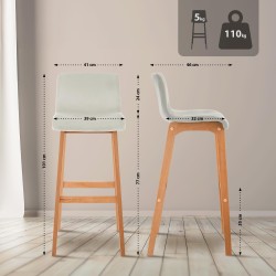 Taburete de bar Hoover Velvet Natura Cream
