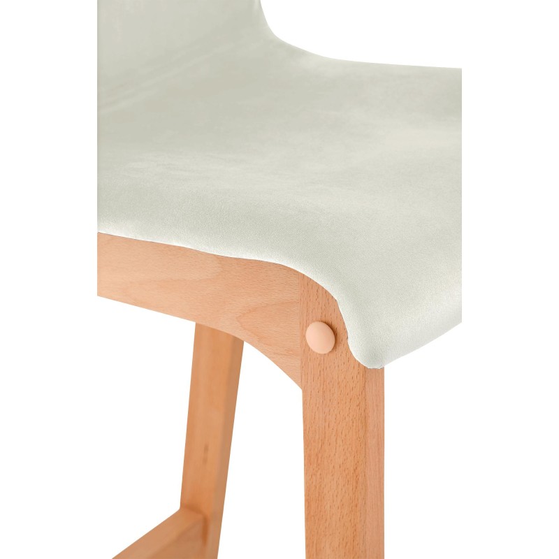 Taburete de bar Hoover Velvet Natura Cream