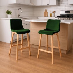 Taburete de bar Hoover Velvet Natura Green