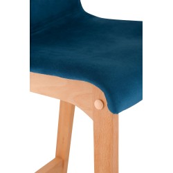 Taburete de bar Hoover Velvet Natura Blue