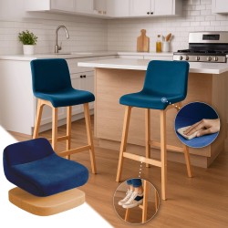 Taburete de bar Hoover Velvet Natura Blue
