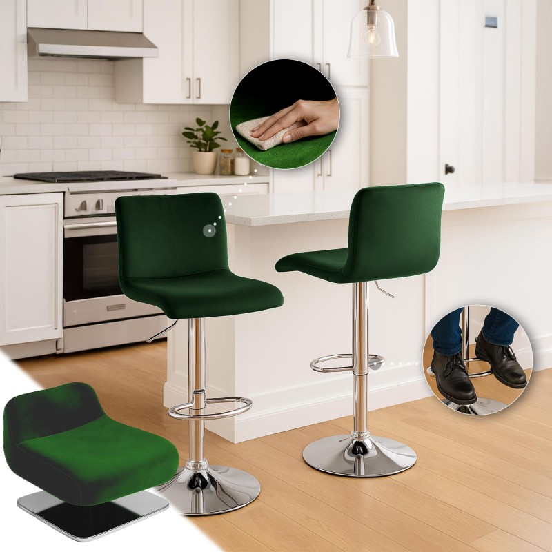 Taburete de bar Hoover Velvet C Green