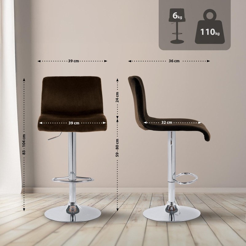 Taburete de bar Hoover Velvet C marrón
