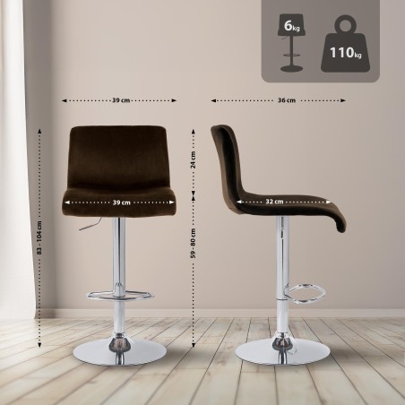 Taburete de bar Hoover Velvet C marrón