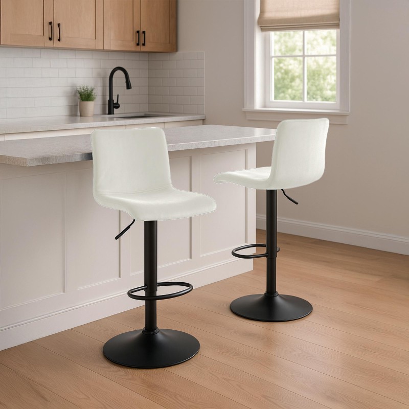 Taburete de bar Hoover Cream Velvet B