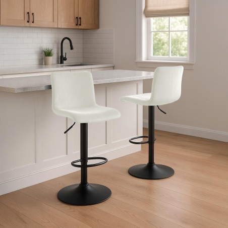 Taburete de bar Hoover Cream Velvet B