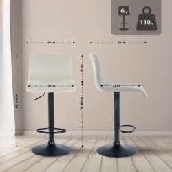 Taburete de bar Hoover Cream Velvet B