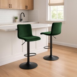 Taburete de bar de terciopelo Hoover B verde