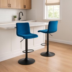 Taburete de bar Hoover Velvet B Blue